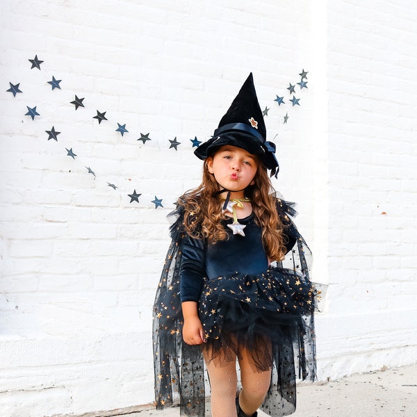 Kids black witch costume/whimsical witch/witch costume/kids halloween costume/girls witch costume/baby halloween costume/soft witch costume