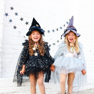 Kids black witch costume/whimsical witch/witch costume/kids halloween costume/girls witch costume/baby halloween costume/soft witch costume image 7