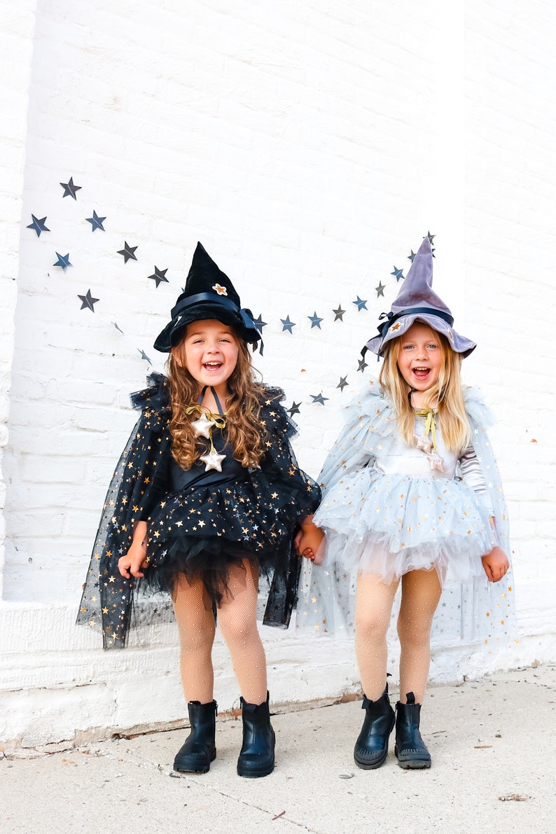 Kids black witch costume/whimsical witch/witch costume/kids halloween costume/girls witch costume/baby halloween costume/soft witch costume image 7