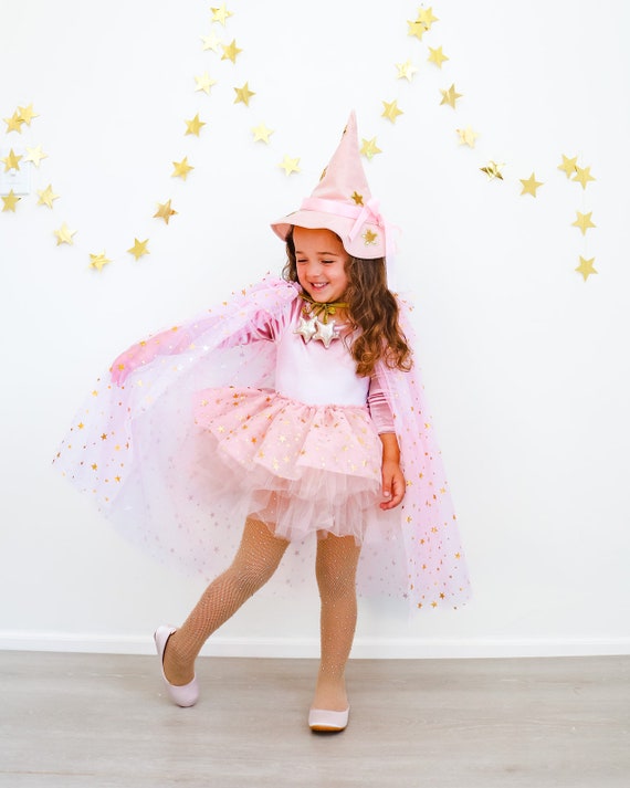 Déguisement fille sorcière robe rose 3/4 ans