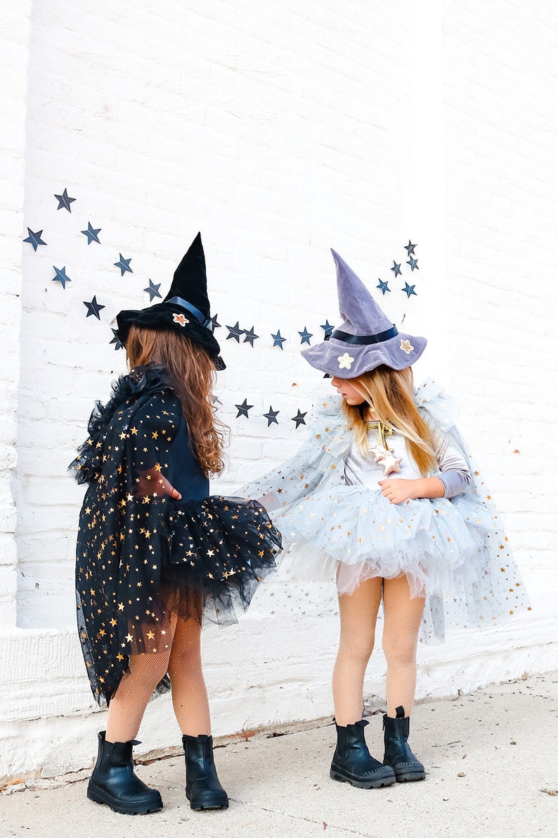 Kids black witch costume/whimsical witch/witch costume/kids halloween costume/girls witch costume/baby halloween costume/soft witch costume image 4