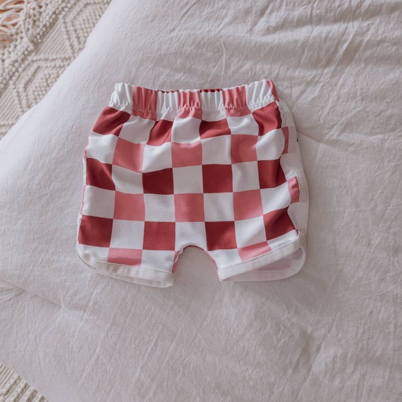 Retro checkered swim trunks for toddler/ swim trunks/boys swim trunks/ little boy swim trunks/ baby swim trunks/baby swim short/Kids