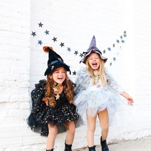 Kids black witch costume/whimsical witch/witch costume/kids halloween costume/girls witch costume/baby halloween costume/soft witch costume image 5