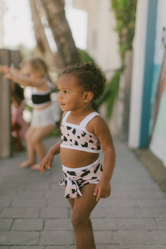 vernieuwen van wasmiddel Tan & Black Spotted Bikini/ Baby Bikini/ Toddlers Swim Suit/ - Etsy