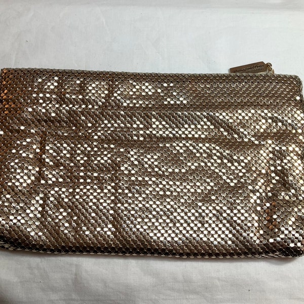 WHITING and DAVIS Zippered Clutch Bag with Zippered Inside VTG