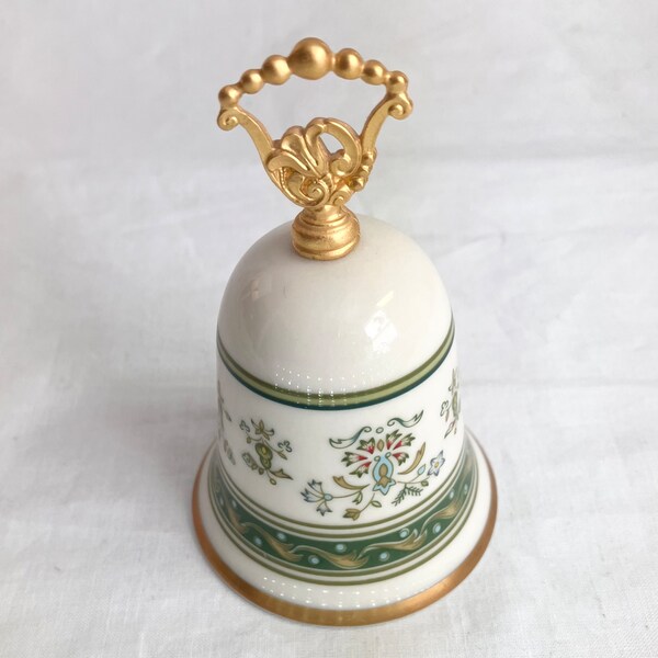 Gorham Fine China Bell Designed for Danbury Mint  USA Gold Trim Elegant Tableware Bell