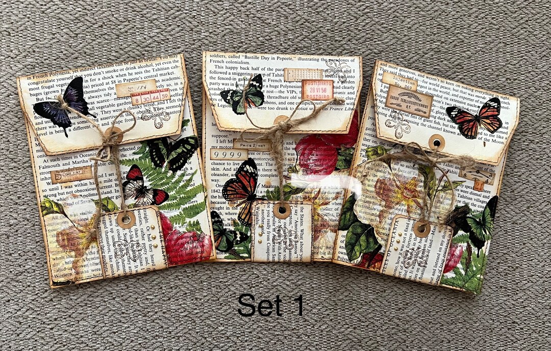 Book Page Envelopes/pockets for Journals, Embellished Ephemera Etsy