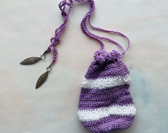 Crocheted Drawstring Bags or Pouches for your amulets, Crystals or other small items