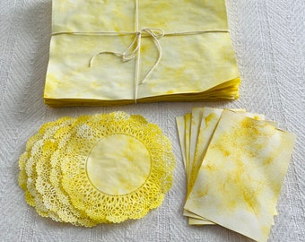 Sunny Yellow Hand Dyed Paper Packs for Crafts / Journals - Size 8.5x11