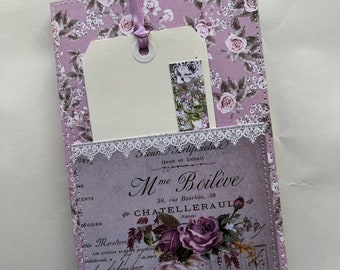 Lavender Dreams - A Flip Filio with Notepad / Memory Keeper