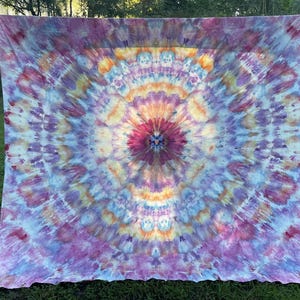Arazzo Tie Dye, grande arazzo da parete, copridivano, festival, divisorio da parete, tenda, tintura a ghiaccio, arte