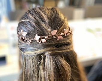 Leaf hairpiece Grecian Wedding hair vine with leaves Prom accessory First communion wreath