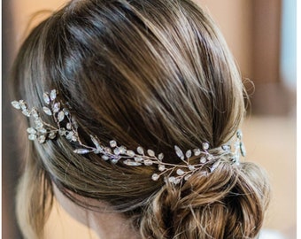 Crystal Bridal Hair Vine: Rhinestone Wedding Hairpiece Bridesmaids headpiece Winter Wedding accessory