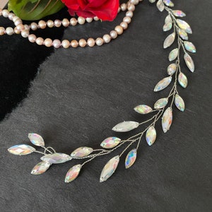 Wedding hair vine crystal hair piece wedding hair accessories leaf hair vine wedding headpiece crystal leaf hair piece bridal headband leaf