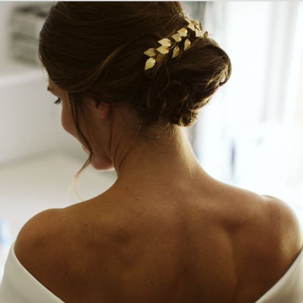 Pedazo de pelo de la boda de la vid del pelo nupcial Diosa griega diadema hoja tiara hoja tocado regalo de dama de honor regalo de boda accesorio para el cabello nupcial hoja