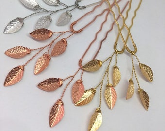 Leaf Hair Pin,Bridal Headpiece, Boho Wedding Jewelry, Bridesmaid’s adornment, Summer gift
