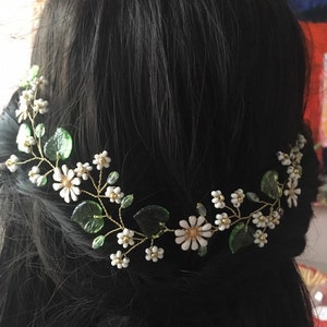 Bridal hair vine daisy wedding hair piece bohemian hair vine floral headband daisy headpiece bridesmaid gift bridal hair accessories daisy