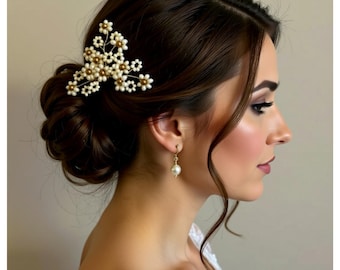 Bridal Hair Comb with flowers, Wedding Hairpiece, Floral accessory, Summer Gift