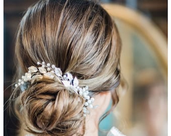 Bridal Pearl Leaf Hair Vine, Wedding Headpiece, Greek Tiara, Prom accessory