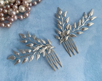 Leaf hair comb with leaves Bridal hair pin Leaf hairpiece Bridesmaids gift Leaf hair comb Prom hairstyle Greek style Hairpiece with branches