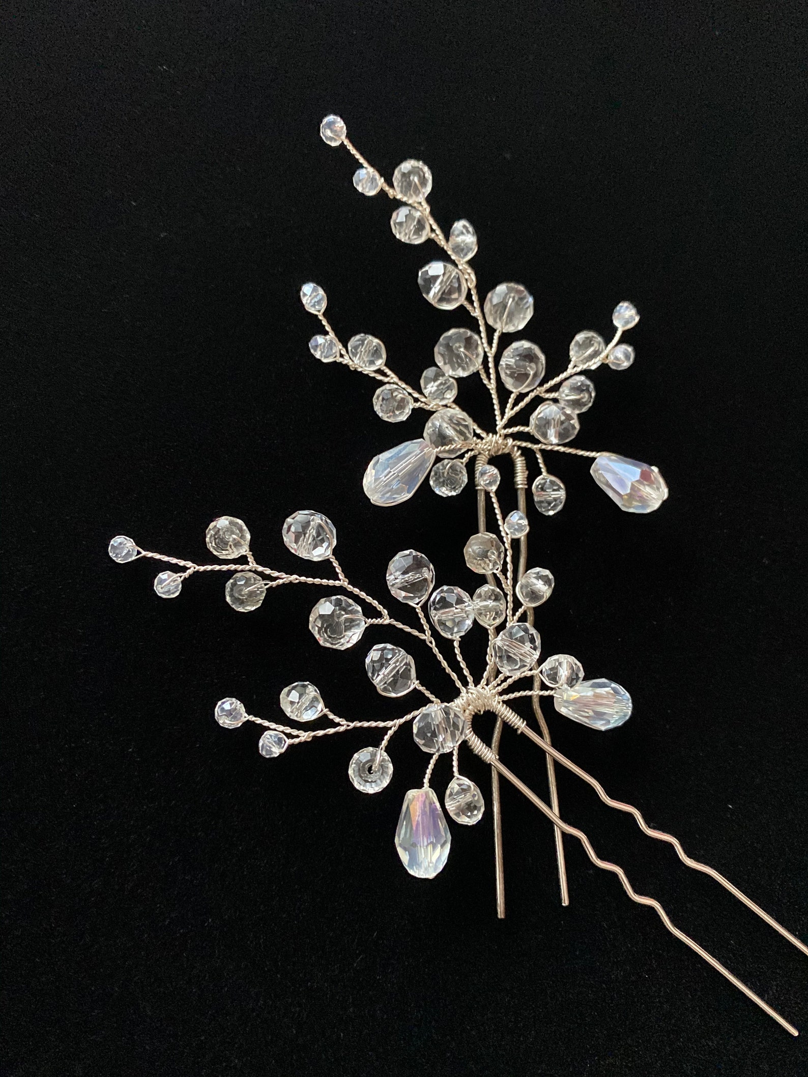 Bridal Hair Pin Crystal Hair Piece Wedding Headpiece Crystal Etsy
