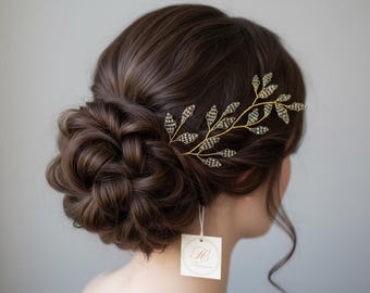 Leaf hairpiece, Branch Hair Accessory, Mother of the Groom Gift, Botanical bride, Garden wedding