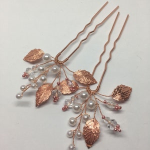 Leaf Bridal Hairpin: Pearl Wedding Hair Piece Bridesmaids gift