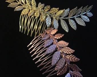 Leaf hair comb laurel leaf hair piece bridal haircomb Grecian style wedding hair adornment bridesmaids gift bridal accessories Prom hair