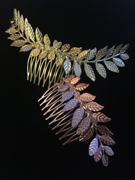 Leaf Hair Comb Laurel Leaf Hair Piece Bridal Haircomb Grecian Etsy
