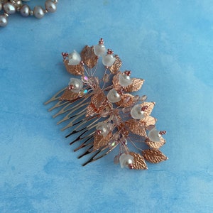 Bridal hair comb floral hairpiece leaf hair accessory flower headpiece wedding hair comb bridesmaid gift wedding gift floral back piece Prom