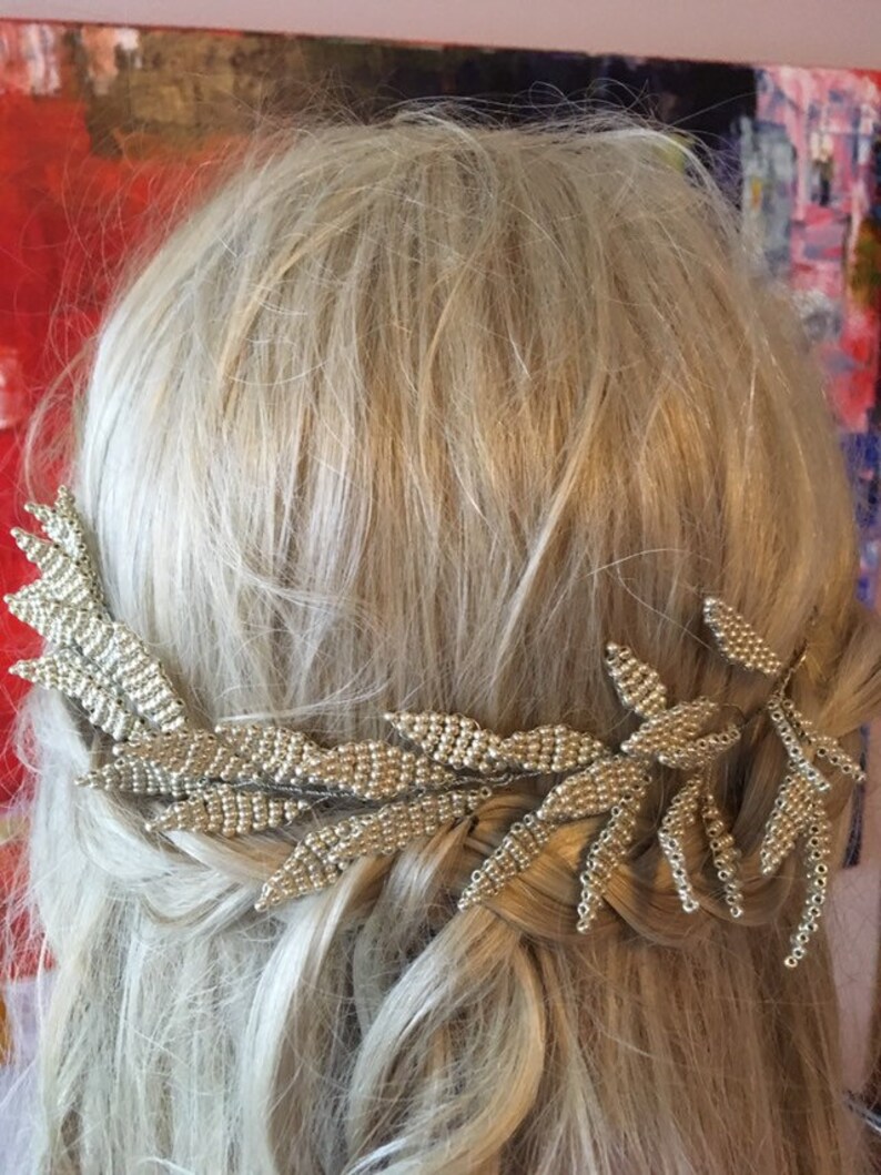 Bridal hair piece leaf hair vine modern wedding accessory versatile bridal hair adornment headdress Laurel leaf wreath Greek Goddess tiara