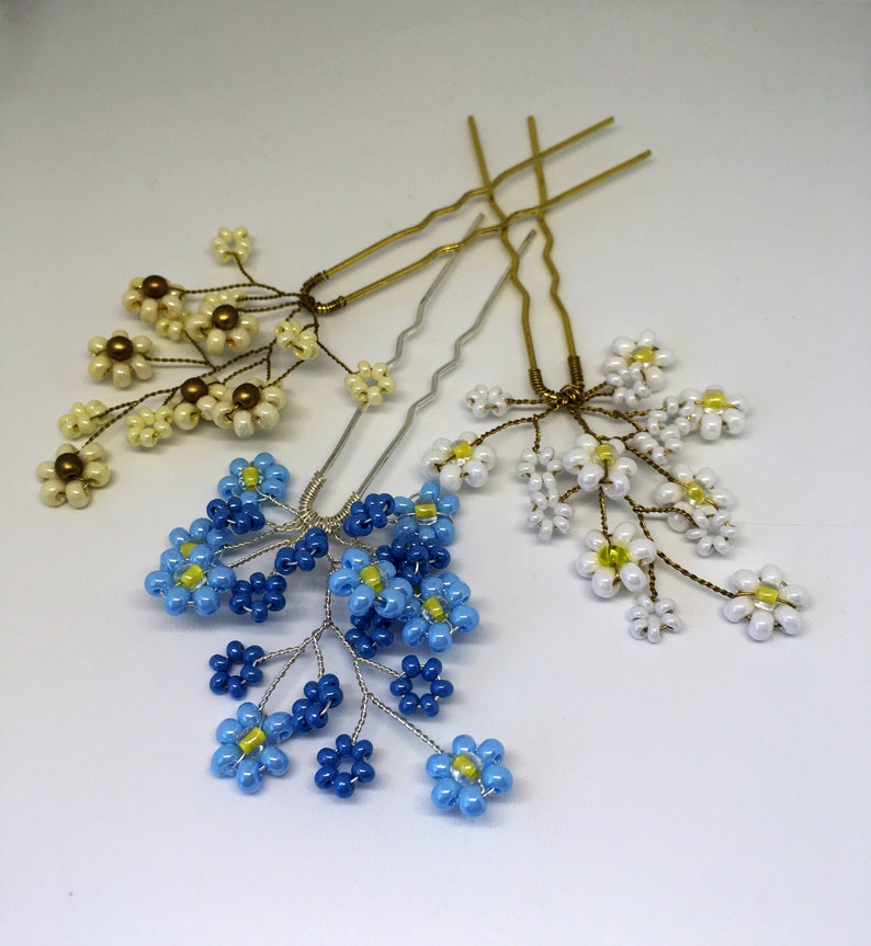 Wedding hair pin floral hair piece daisy headpiece bridesmaid Etsy