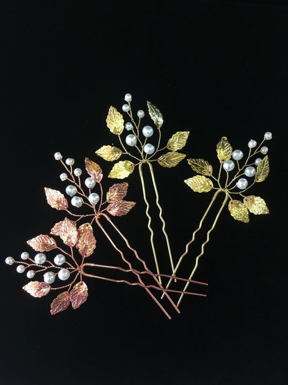 Bridal Hair Pin Leaf Hair Pin Wedding Hair Piece Wedding Etsy