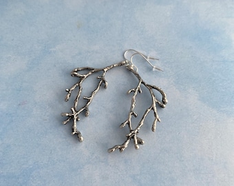 Branch earrings long Tree branch earrings Gift for her Woodland earrings Bohemian earrings Long fall earrings Autumn jewelry Fall season