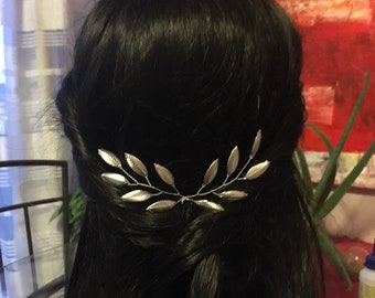 Alfiler de pelo nupcial Diosa griega hoja de pelo rama pieza de pelo hoja accesorio de pelo rama peluquería dama de honor regalo Prom tocado estilo griego