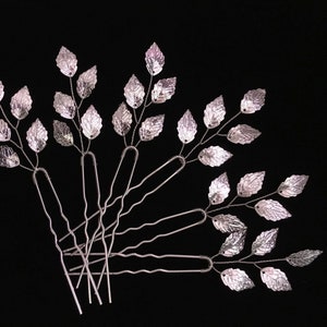 Bridal hair pin hair adornment leaf branch hair piece leaf headpiece leaf hair pin with leaves branch hair piece Prom hair accessory wedding image 9