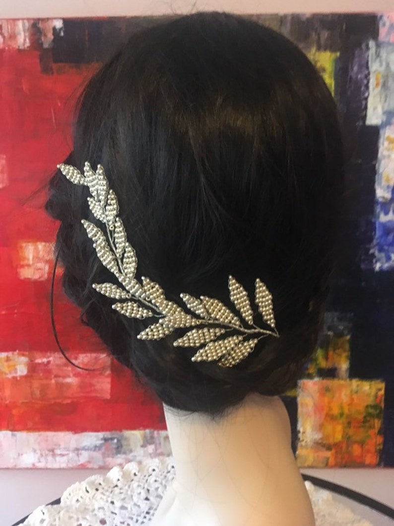 Bridal hair piece leaf hair vine modern wedding accessory versatile bridal hair adornment headdress Laurel leaf wreath Greek Goddess tiara