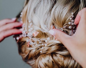 Bridal Hairpiece with Pearls & Leaves, Wedding Hair Accessory,  Bridesmaids gift