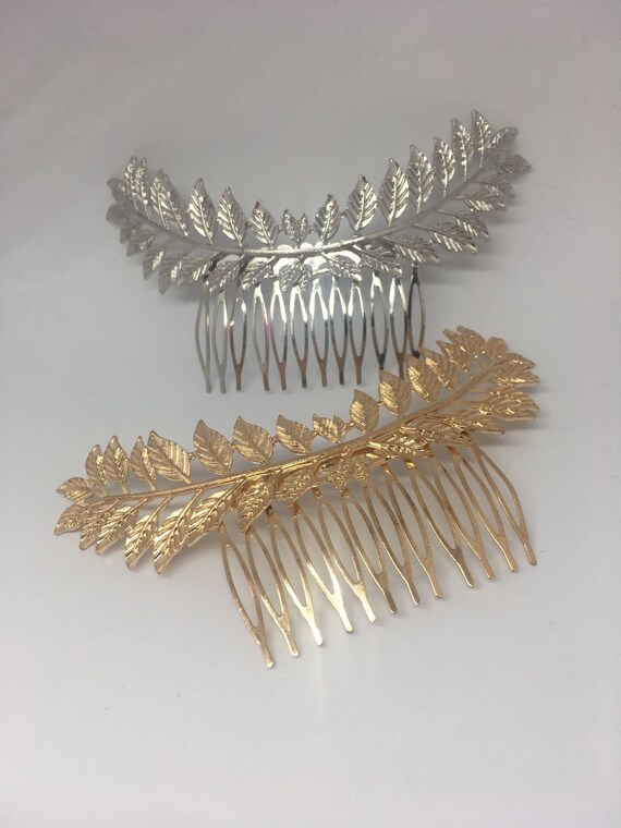 Bridal Leaf Hair Comb Laurel Leaf Hair Piece Bridal Haircomb Etsy