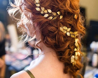 Tocado de hoja de vid de pelo nupcial, diadema de hoja de boda, tiara de hoja, accesorios para el cabello de fiesta, tocado de hoja, tiara griega, accesorios para el cabello de fiesta