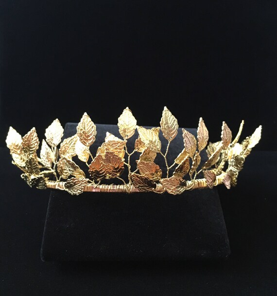 Bridal Leaf Crown Gold Wedding Headpiece Leaf Hair Piece Greek Etsy