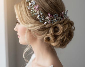 Bridal Hair Vine, Floral Boho Wedding Hairpiece, Summer accessory