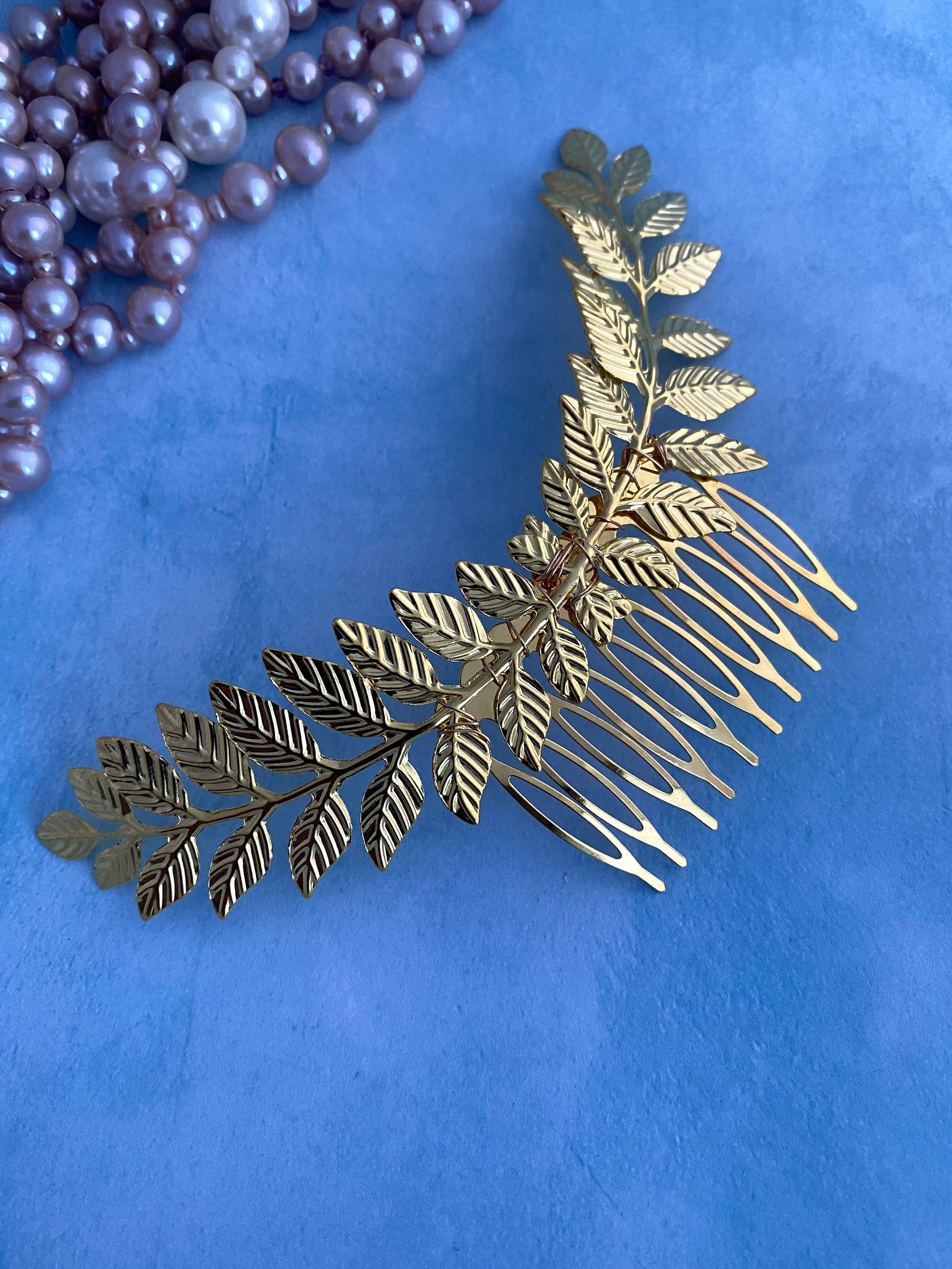 Leaf Hair Comb Laurel Leaf Hair Piece Bridal Grecian Etsy