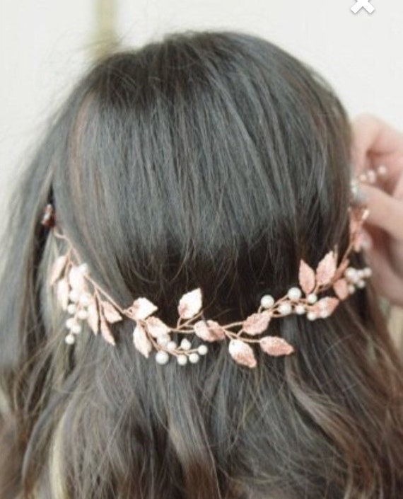 Accessori per Capelli da Sposa con Foglia d'Oro, Gioielli per Capelli in Stile Romano e Greco, Fascia, Tiara, Corona e Cerchietto