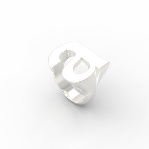 Custom Monogram Signet Letter Initial Ring Helvetica image 4