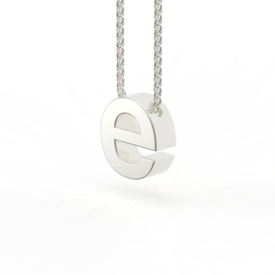 Letter E Alphabet Pendant Necklace in Sterling Silver Etsy Hong Kong
