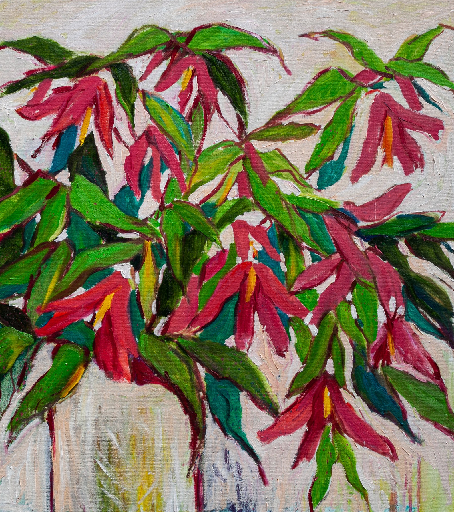 Ölgemälde Begonia Original Kunstwerk Expressive Home Office | Etsy