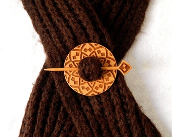 Solid wood Shawl Pin ,scarf,sweater