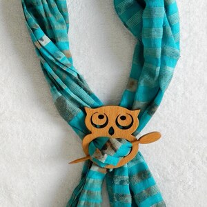 Solid wood owl Shawl Pin ,scarf,sweater image 6