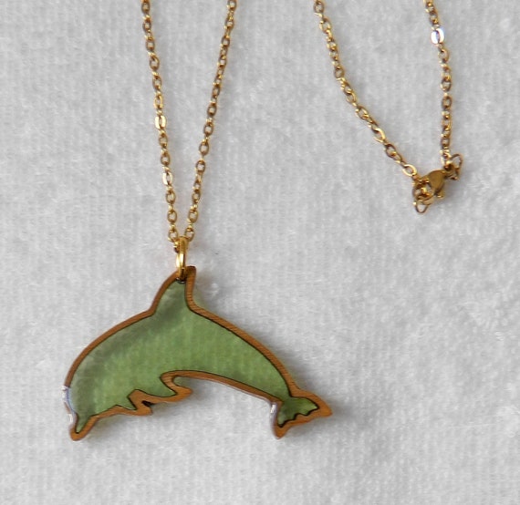 Resin Pendant in the Shape of a Dolphin 